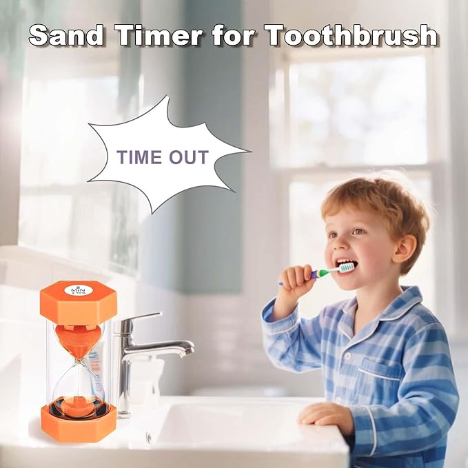 10 Minute Sand Timer Hourglass, Unbreakable Hourglass Sand Watch 10 Min, Reloj De Arena 10 Minutos, Colorful Plastic Hour Glass Sandglass for Classroom Games (Orange