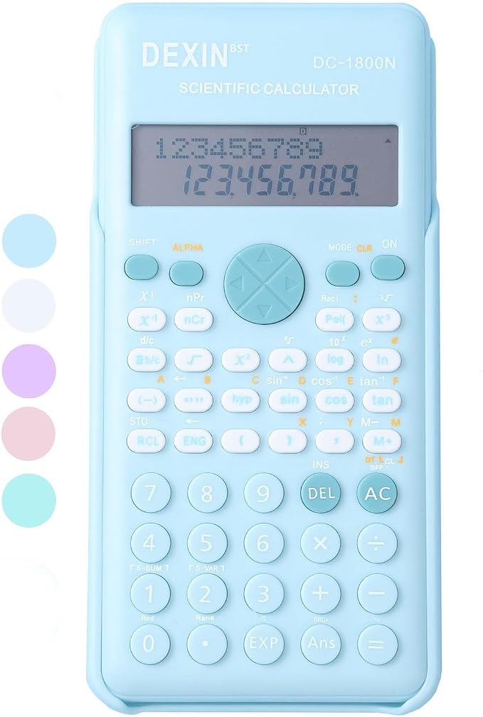 Scientific Calculators for Students, 240 Functions 2-Line Standard Scientific Calculator, Cute School Office Supplies,Math Calculator for School (Blue)