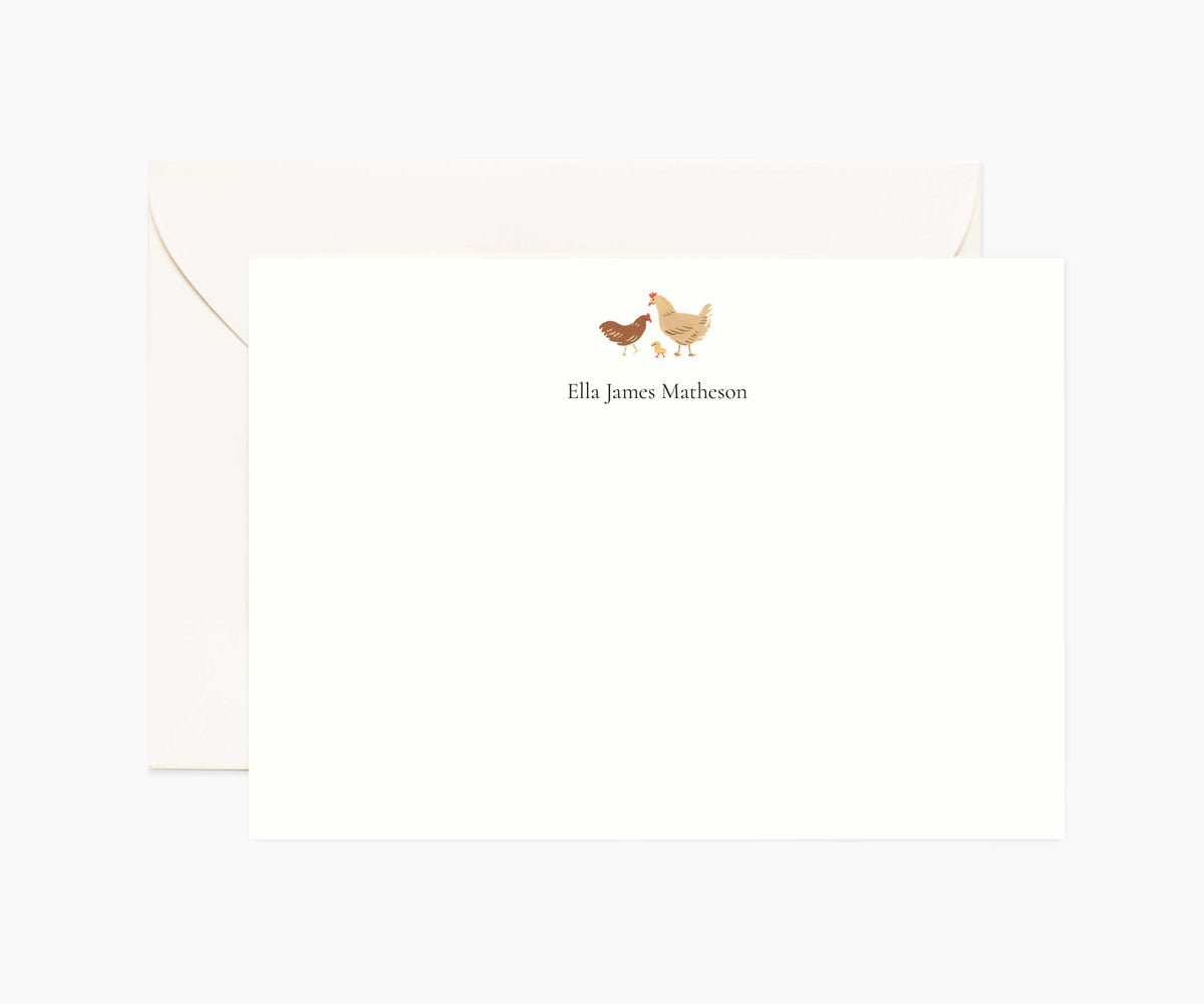 Animals Personalized Stationery - Chickens
