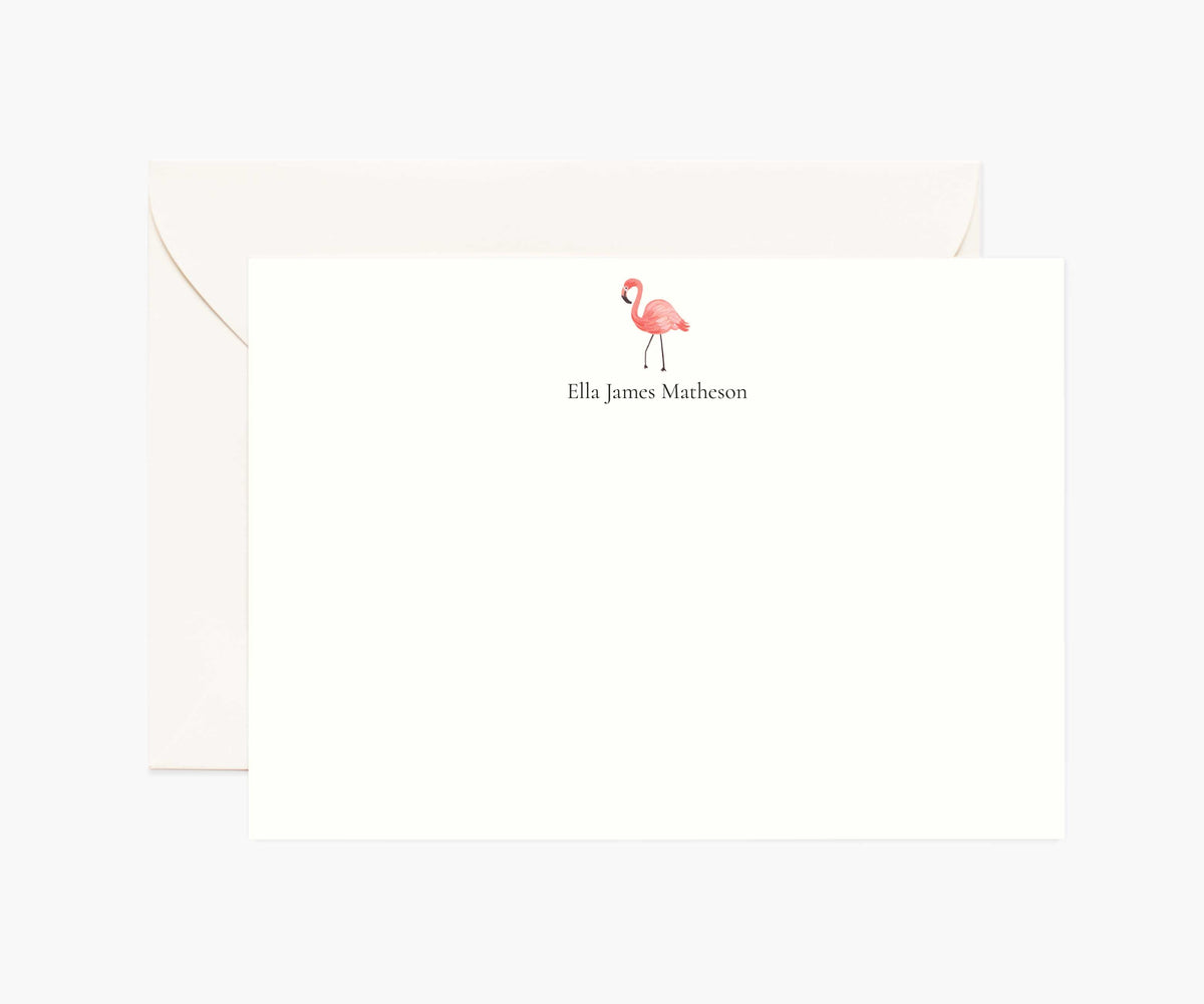 Animals Personalized Stationery - Flamingo