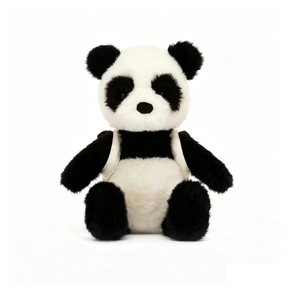 Cute Panda Plush Toy with Mini Backpack, Soft Fluffy Stuffed Panda Doll, Lovely Collectible Gift for Kids