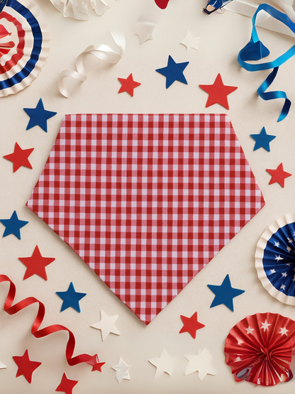 All American Gingham Dog Bandana