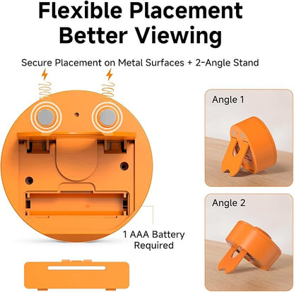 60-Minute Visual Timer, Twist to Set, Loud Battery-Powered Alarm, Bright Rotary Countdown Dial for Focus, Study, Classroom, Office & Home (Orange Smile)