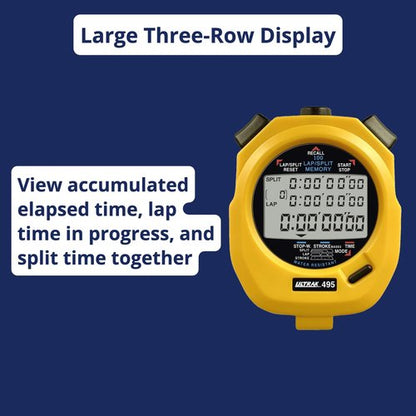 Ultrak 100 Lap Memory Timer, Yellow