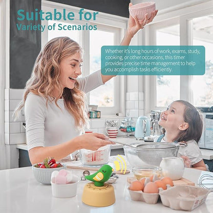 Mechanical Kitchen Timer, Cute Timer for Kids, Wind Up 60 Minutes Manual Countdown for Classroom, Home, Study and Cooking