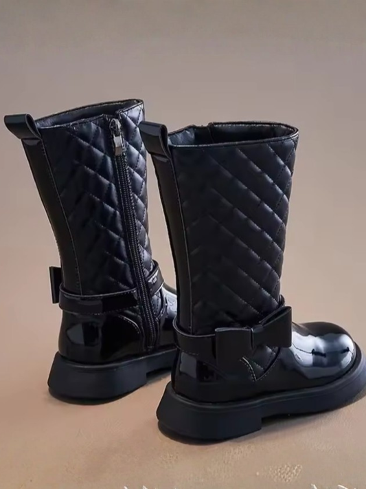 Always Choose Elegance Quilted Leather Boots By Liv and Mia