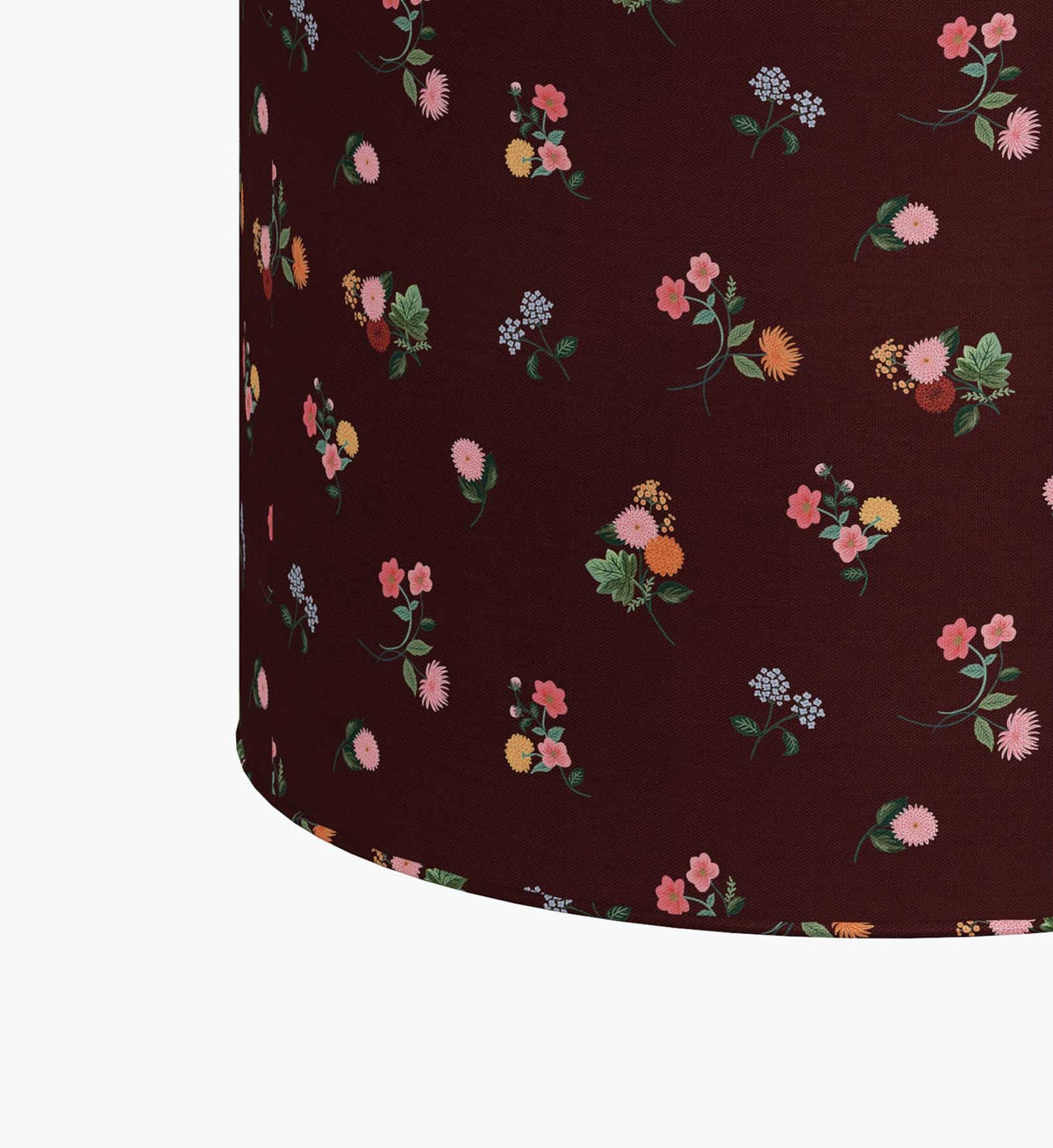 Billie Ottoman - Ditsy Dahlia Burgundy