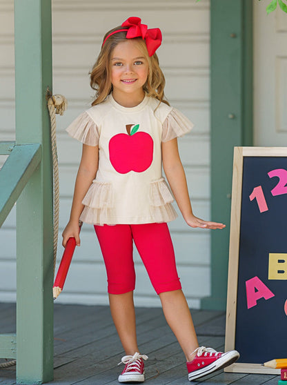 Apple-y Ever After Ruffle Top and Legging Set