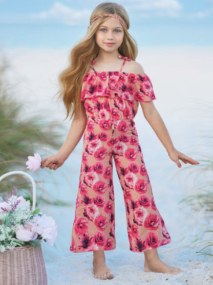 All Rose No Thorn Cold Shoulder Jumpsuit