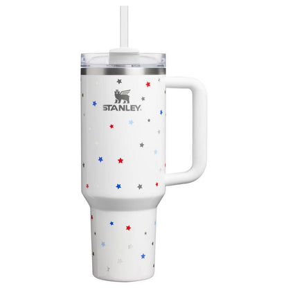 Stanley 4th of July Blue Starry Stripes 40 oz Stainless Steel H2.0 FlowState Quencher Tumbler PREORDER