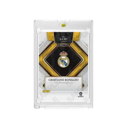 Cristiano Ronaldo Real Madrid 1/1 Printed‑Signature Collectible Card, Panini Select Inspired Fan‑Made Card with Magnetic One‑Touch Holder
