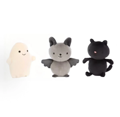 Halloween Cauldron Plush Set, Ghost Bat and Black Cat Stuffed Dolls in Pot, Spooky Cute Soft Toy Gift