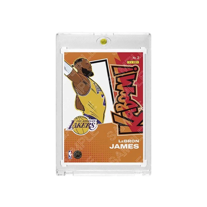 Lakers LeBron James Kaboom Style Fan Art Card with Display Case