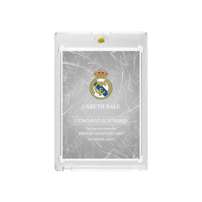 Gareth Bale Real Madrid 2018 UCL Final Inscribed 1/5 Printed‑Signature Collectible Card, Fan‑Made UEFA Champions League Card with Magnetic One‑Touch Holder