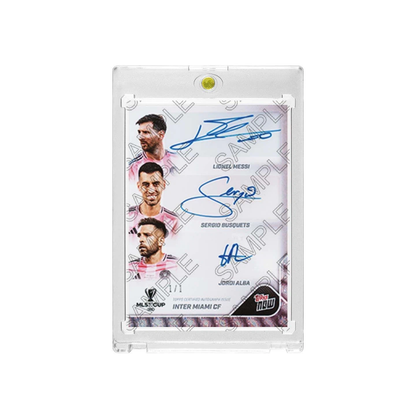 Inter Miami Triple Facsimile Signature Football Card Fan Made, With Magnetic Protective Card Case