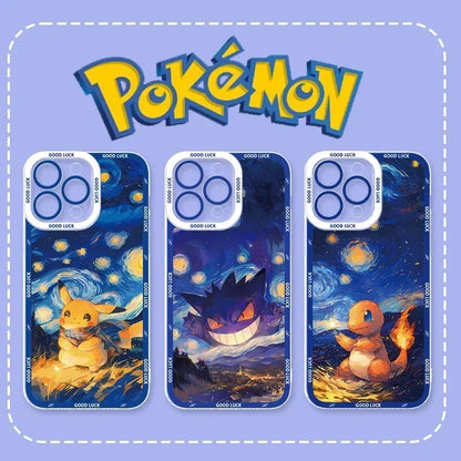 Pokémon Starry Sky Oil Painting Phone Case For iPhone