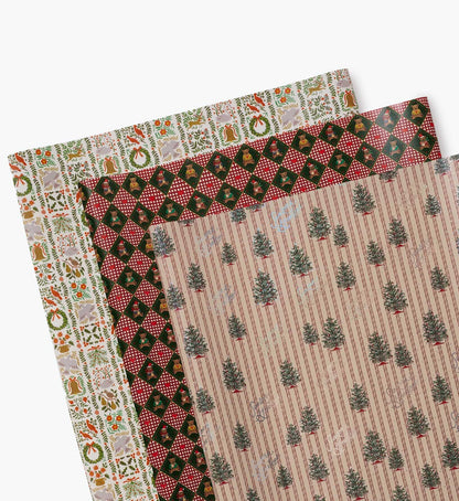 Alpine Holiday Set of 3 Wrapping Rolls