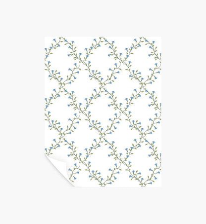 Bellflower Wallpaper Sample - White