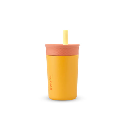 Owala Kids Tumbler 12oz – Insulated Stainless Steel, Spill-Resistant Lid (Peach & Yellow)
